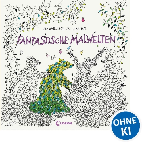 Buchcover und Innenansicht für das Buch: Fantastische Malwelten