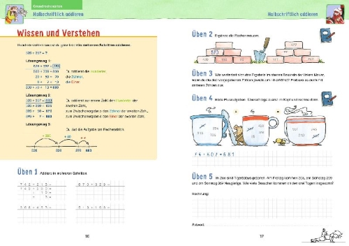 Buchcover und Innenansicht für das Buch: Wissen - Üben - Testen: Mathematik 3. Klasse