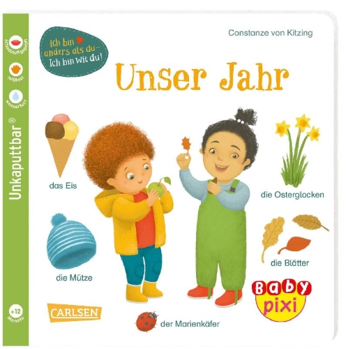 Buchcover und Innenansicht für das Buch: Baby Pixi (unkaputtbar) 118: Unser Jahr