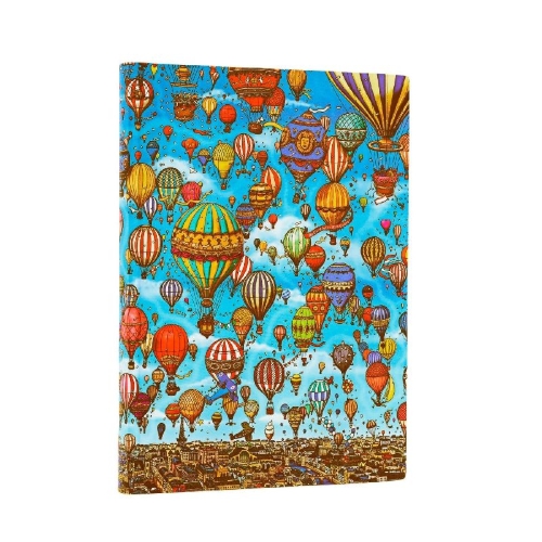 Buchcover und Innenansicht für das Buch: Balloon Festival (Pierre the Maze Detective) Midi Unlined Softcover Flexi Journal (Elastic Band Closure)