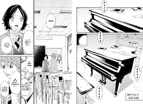 Buchcover und Innenansicht für das Buch: Shigatsu wa Kimi no Uso