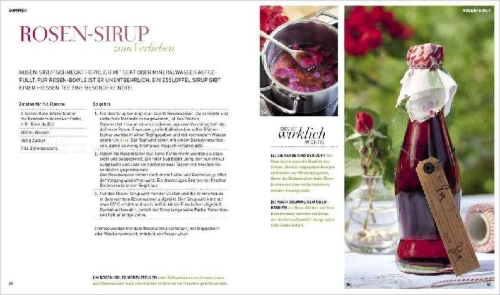Buchcover und Innenansicht für das Buch: Geschenke aus dem Garten. 54 Rezepte. Saisonal, nachhaltig, natürlich