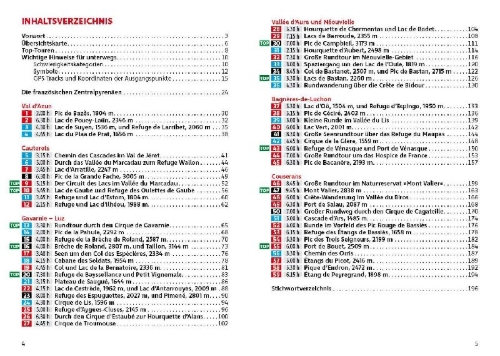 Buchcover und Innenansicht für das Buch: ROTHER Wanderführer Pyrenäen Nord - Französische Zentralpyrenäen