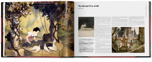 Buchcover und Innenansicht für das Buch: Das Walt Disney Filmarchiv. Die Animationsfilme 1921-1968