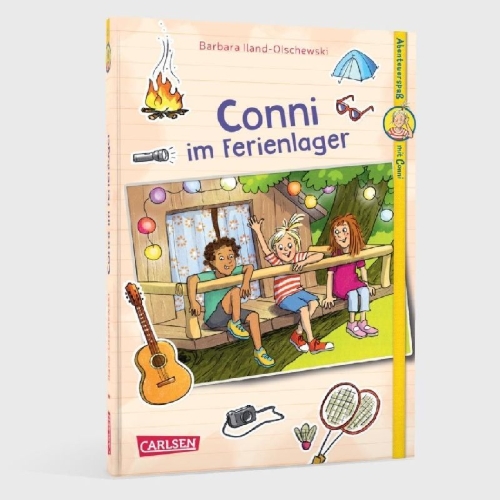 Buchcover und Innenansicht für das Buch: Abenteuerspaß mit Conni 1: Conni im Ferienlager