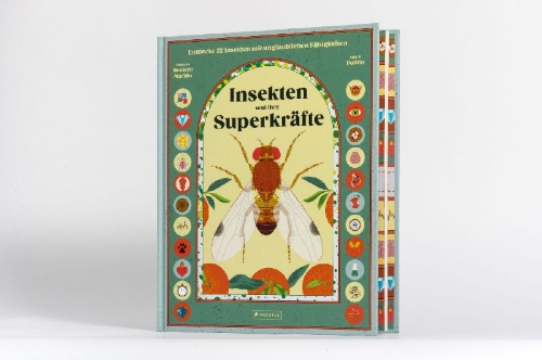 Buchcover und Innenansicht für das Buch: Insekten und ihre Superkräfte