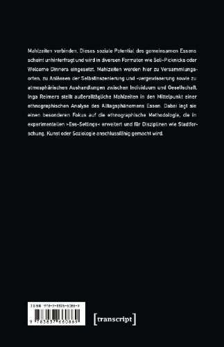 Buchcover und Innenansicht für das Buch: Essen mit und als Methode