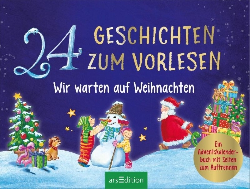 Buchcover und Innenansicht für das Buch: 24 Geschichten zum Vorlesen - Wir warten auf Weihnachten