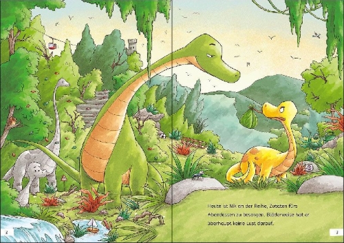 Buchcover und Innenansicht für das Buch: Mein Fehler-Such-Buch - Bei den Dinosauriern