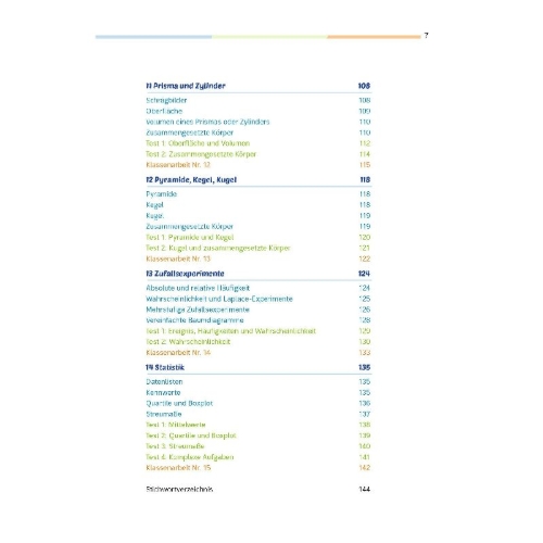 Buchcover und Innenansicht für das Buch: Fit für die Klassenarbeit - Gymnasium. Mathematik 8/9