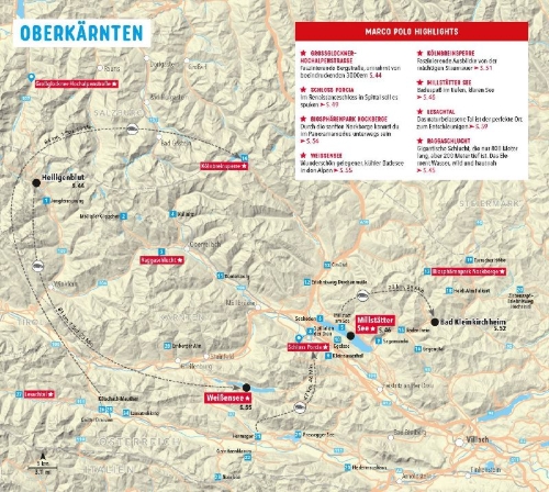 Buchcover und Innenansicht für das Buch: MARCO POLO Reiseführer Kärnten