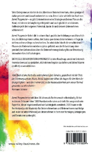Buchcover und Innenansicht für das Buch: Entfessle deinen Unternehmergeist
