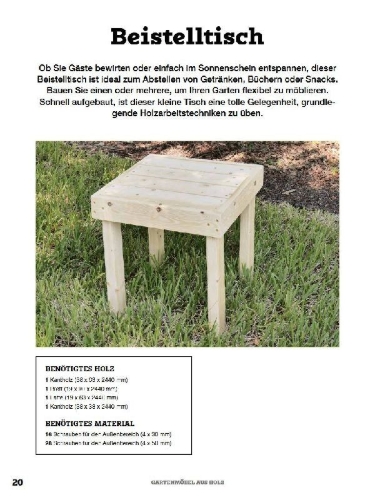 Buchcover und Innenansicht für das Buch: Gartenmöbel aus Holz