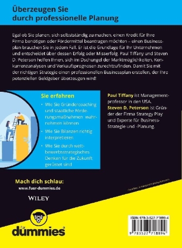 Buchcover und Innenansicht für das Buch: Businessplan für Dummies