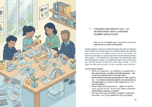 Buchcover und Innenansicht für das Buch: Lernbuch Digitale Resilienz