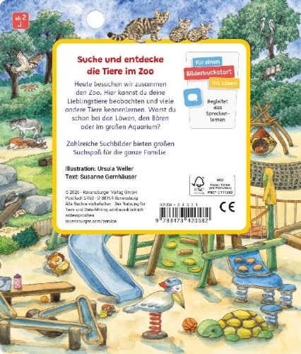 Buchcover und Innenansicht für das Buch: Sachen suchen: Besuch im Zoo