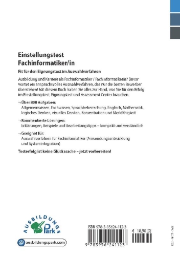 Buchcover und Innenansicht für das Buch: Einstellungstest Fachinformatiker