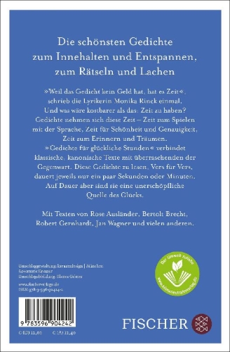 Buchcover und Innenansicht für das Buch: Gedichte für glückliche Stunden
