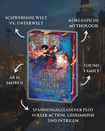 Buchcover und Innenansicht für das Buch: Der Junge aus dem Reich der Schatten (Floating World-Dilogie, Band 2)