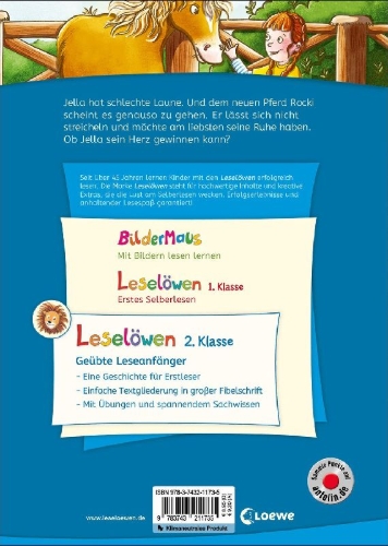 Buchcover und Innenansicht für das Buch: Leselöwen 2. Klasse - Pferdeflüsterin mit Herz