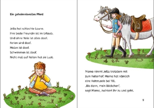 Buchcover und Innenansicht für das Buch: Leselöwen 2. Klasse - Pferdeflüsterin mit Herz