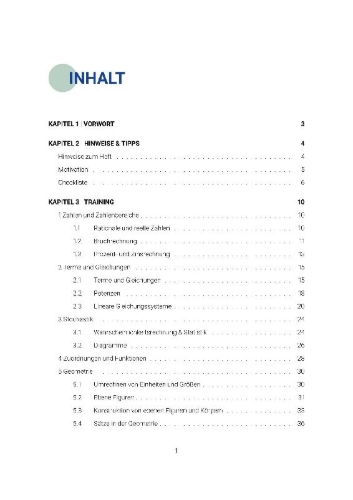 Buchcover und Innenansicht für das Buch: Prüfungsheft & Training - 2026 Mathematik MSA und eBBR - Berlin und Brandenburg - Original-Prüfungen und Lösungen