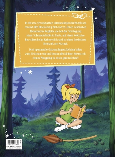 Buchcover und Innenansicht für das Buch: Bibi Blocksberg: Die schönsten Gutenachtgeschichten
