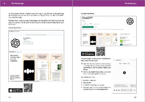 Buchcover und Innenansicht für das Buch: ChatGPT - Das Praxisbuch