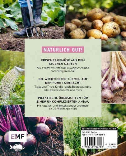 Buchcover und Innenansicht für das Buch: Gartenmomente: Gemüse