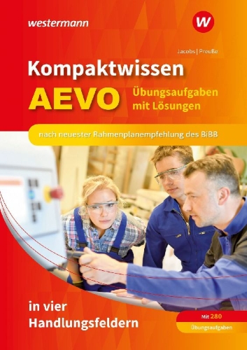 Buchcover und Innenansicht für das Buch: Kompaktwissen AEVO in vier Handlungsfeldern