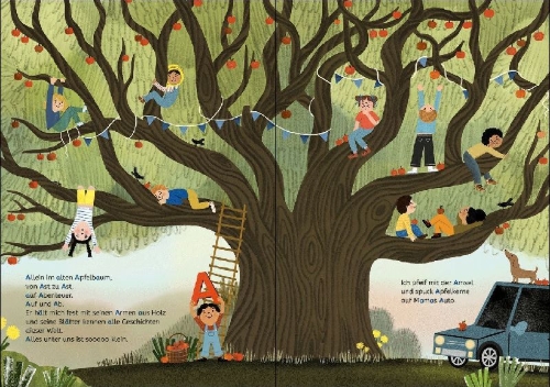 Buchcover und Innenansicht für das Buch: Von Apfelbaum bis Zickzackzauberworte