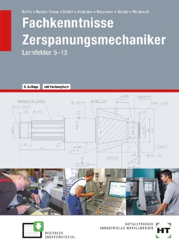 Buchcover und Innenansicht für das Buch: Fachkenntnisse Zerspanungsmechaniker