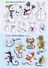 Buchcover und Innenansicht für das Buch: Meine glitzernde Stickerwelt: Winterzauber