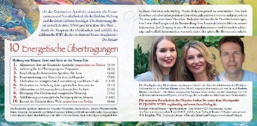 Buchcover und Innenansicht für das Buch: Lichtbotschaften von den Plejaden: DIE KOSMISCHE APOTHEKE [Übungs-CD 8]