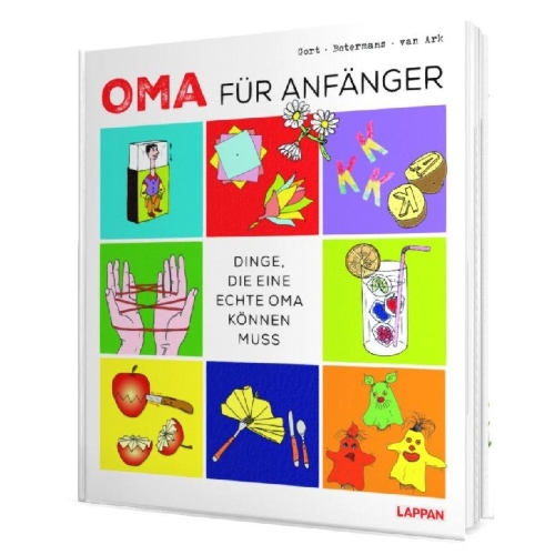 Buchcover und Innenansicht für das Buch: Super oma. 61 manieren om je kleinkinderen te verwennen