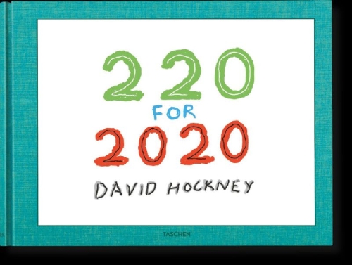 Buchcover und Innenansicht für das Buch: David Hockney. 220 for 2020