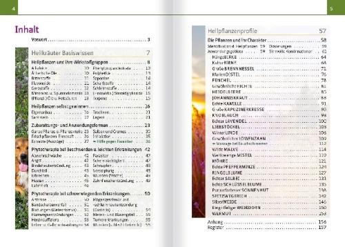 Buchcover und Innenansicht für das Buch: Grüne Hausapotheke für Hunde. Kompakt-Ratgeber