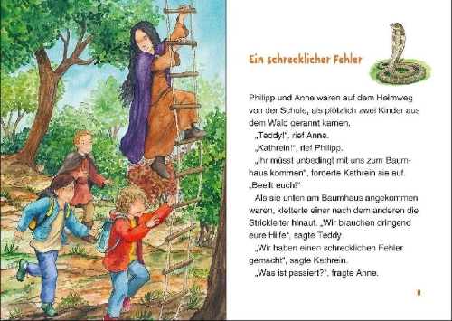 Buchcover und Innenansicht für das Buch: Das magische Baumhaus junior (Band 39) - Der Angriff der Königskobra