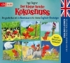 Buchcover und Innenansicht für das Buch: Englisch lernen mit dem kleinen Drachen Kokosnuss - Die große Box mit 6 Abenteuern für kleine Englisch-Einsteiger
