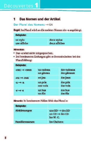 Buchcover und Innenansicht für das Buch: Découvertes (ab 2020) kompaktWissen 1.-5. Lernjahr