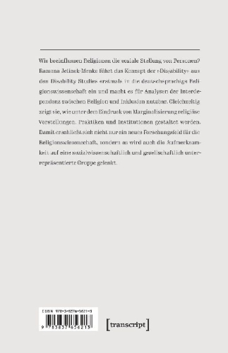 Buchcover und Innenansicht für das Buch: Religion und Disability
