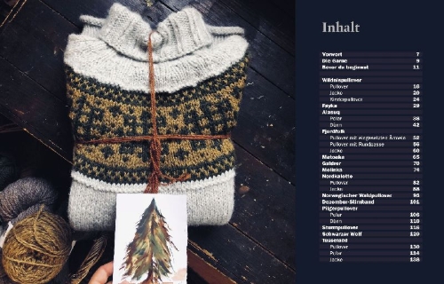 Buchcover und Innenansicht für das Buch: Villmarksgensere. Varme gensere til friluftsfolk og eventyrere