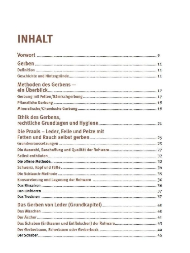 Buchcover und Innenansicht für das Buch: Leder, Felle & Pelze selbst gerben