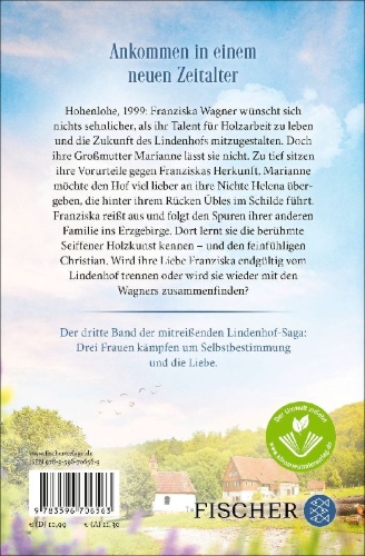 Buchcover und Innenansicht für das Buch: Die Frauen vom Lindenhof - Gemeinsam der Zukunft entgegen