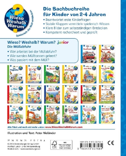 Buchcover und Innenansicht für das Buch: Wieso? Weshalb? Warum? junior, Band 16: Die Müllabfuhr