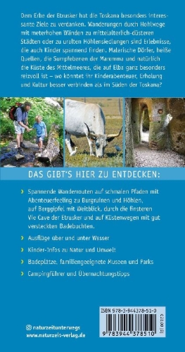 Buchcover und Innenansicht für das Buch: Naturzeit mit Kindern: Südtoskana und Elba