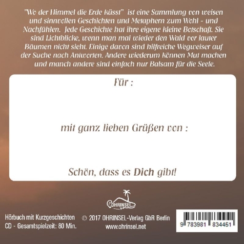 Buchcover und Innenansicht für das Buch: Wo der Himmel die Erde küsst