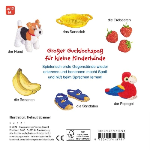 Buchcover und Innenansicht für das Buch: Erste Bilder - Erste Wörter: Mein Gucklochbuch
