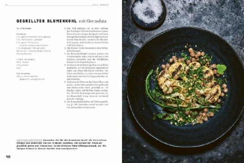 Buchcover und Innenansicht für das Buch: Kochbuch: Grill Gemüse - 80 vegetarische und kreative Rezepte vom Grillprofi, die kein Fleisch vermissen lassen.