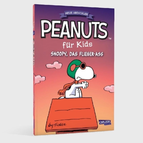 Buchcover und Innenansicht für das Buch: Peanuts für Kids - Neue Abenteuer 3: Snoopy, das Flieger-Ass